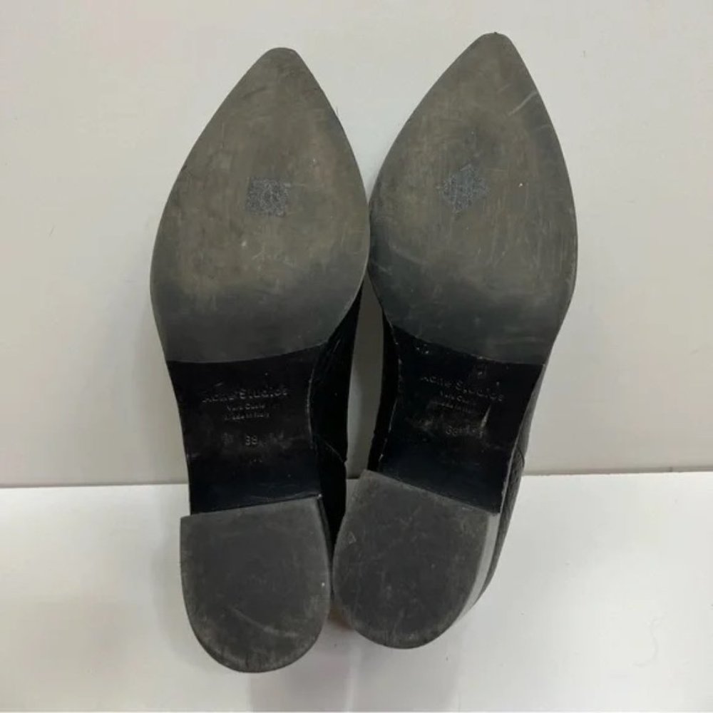 ACNE STUDIOS Jensen Black Genuine Leather Pointed Toe Chelsea Boots - Picture 6 of 9